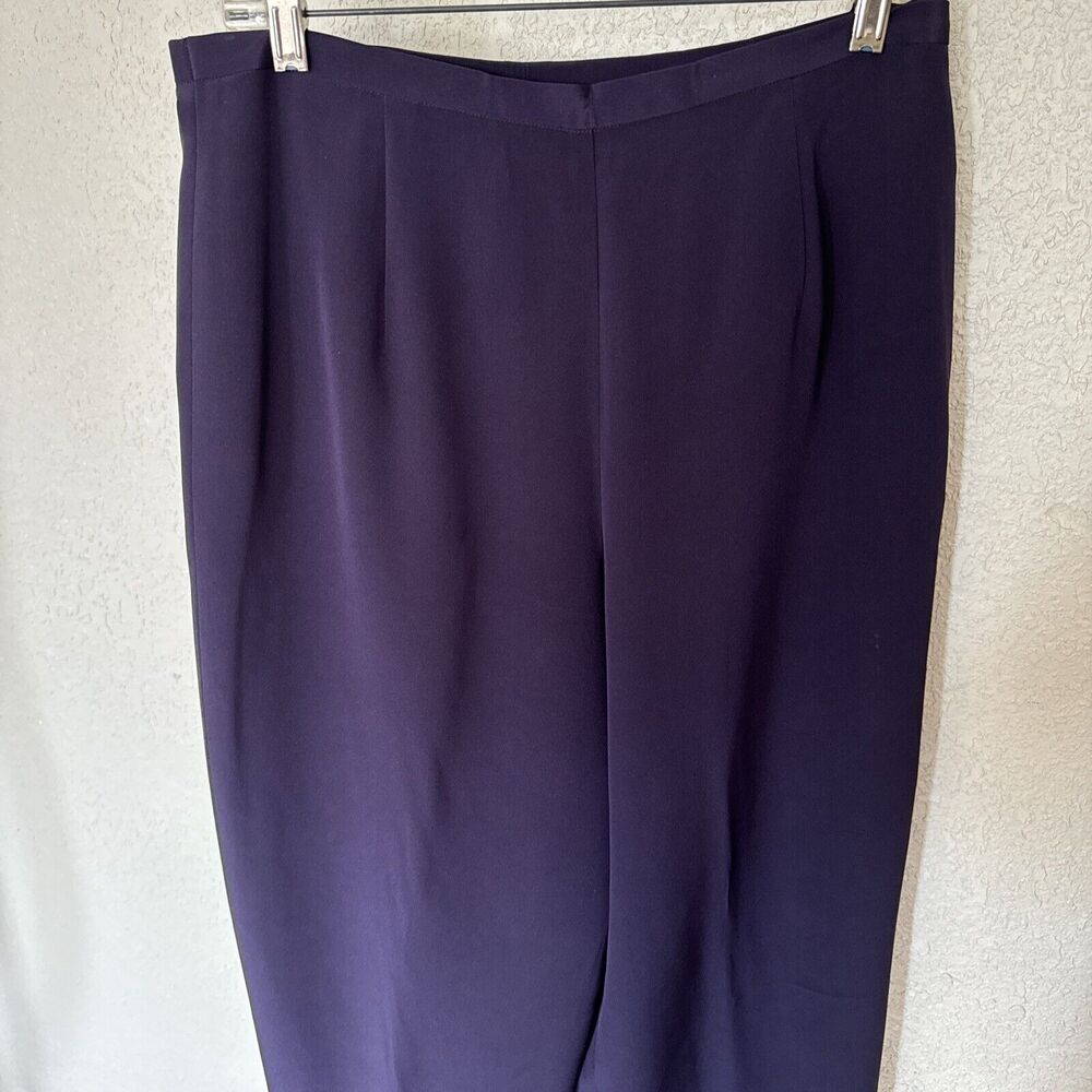 100% Silk Trousers Pants Talbots Women's Size 12 Purple High Waisted Pleated - Picture 5 of 12